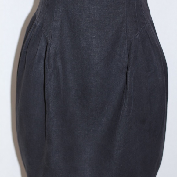Carmen Marc Valvo Linen Black Dress - Picture 5 of 13